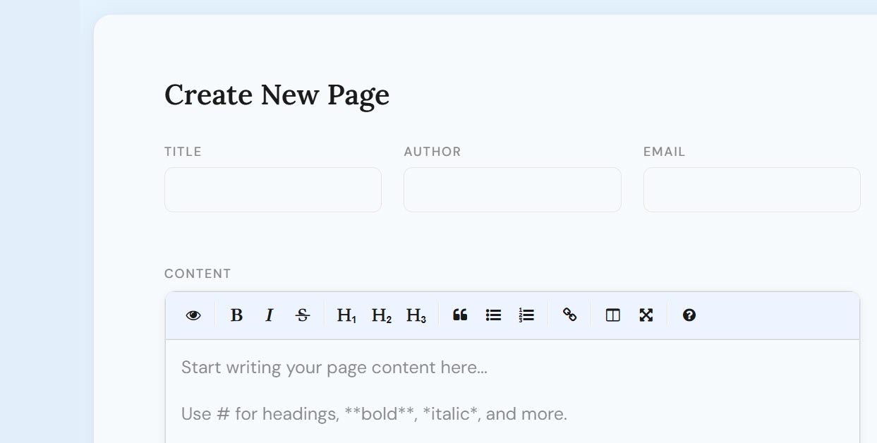 create new page